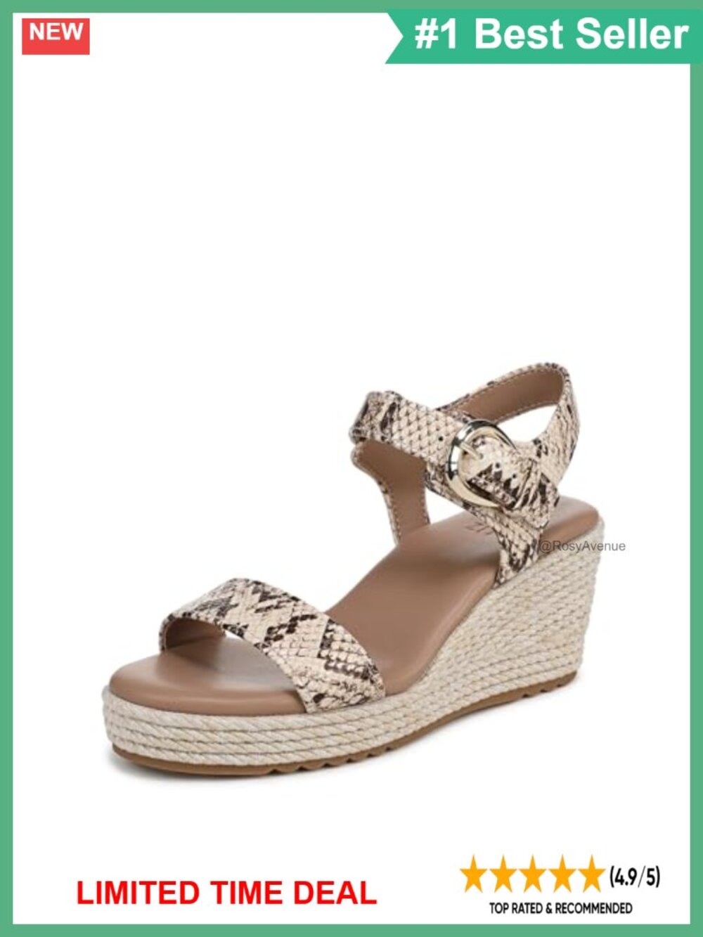 Naturalizer Stella4 Strappy Wedge Sandals Leather Espadrille Comfort